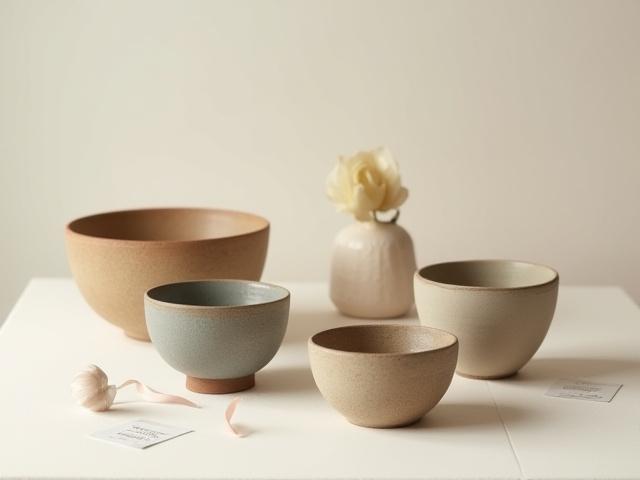 Auswahl an einzigartigen, nummerierten Keramikstücken aus einer limitierten Edition